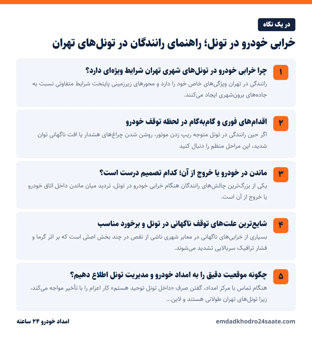 خرابی خودرو در تونل؛ راهنمای رانندگان در تونل‌های تهران در یک نگاه